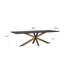 Bonita Parquet Black & Brass Frame Rectangle 8-10 Seater Dining Table Large